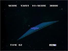 In game image of Astron Belt on the MSX Laserdisc.