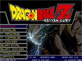 Title screen of DBZ Saiyan Fury 09 on the MUGEN.