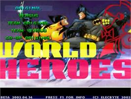 Title screen of World Heroes on the MUGEN.