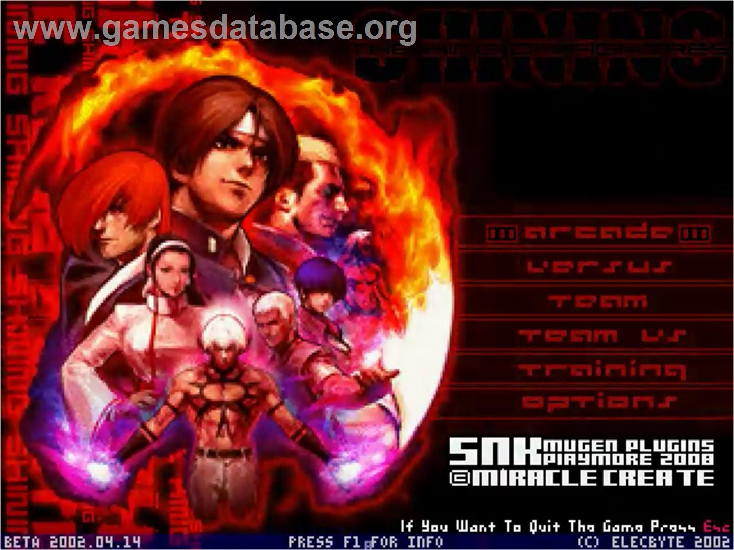 King Of Fighters Shining - MUGEN - Artwork - Title Screen