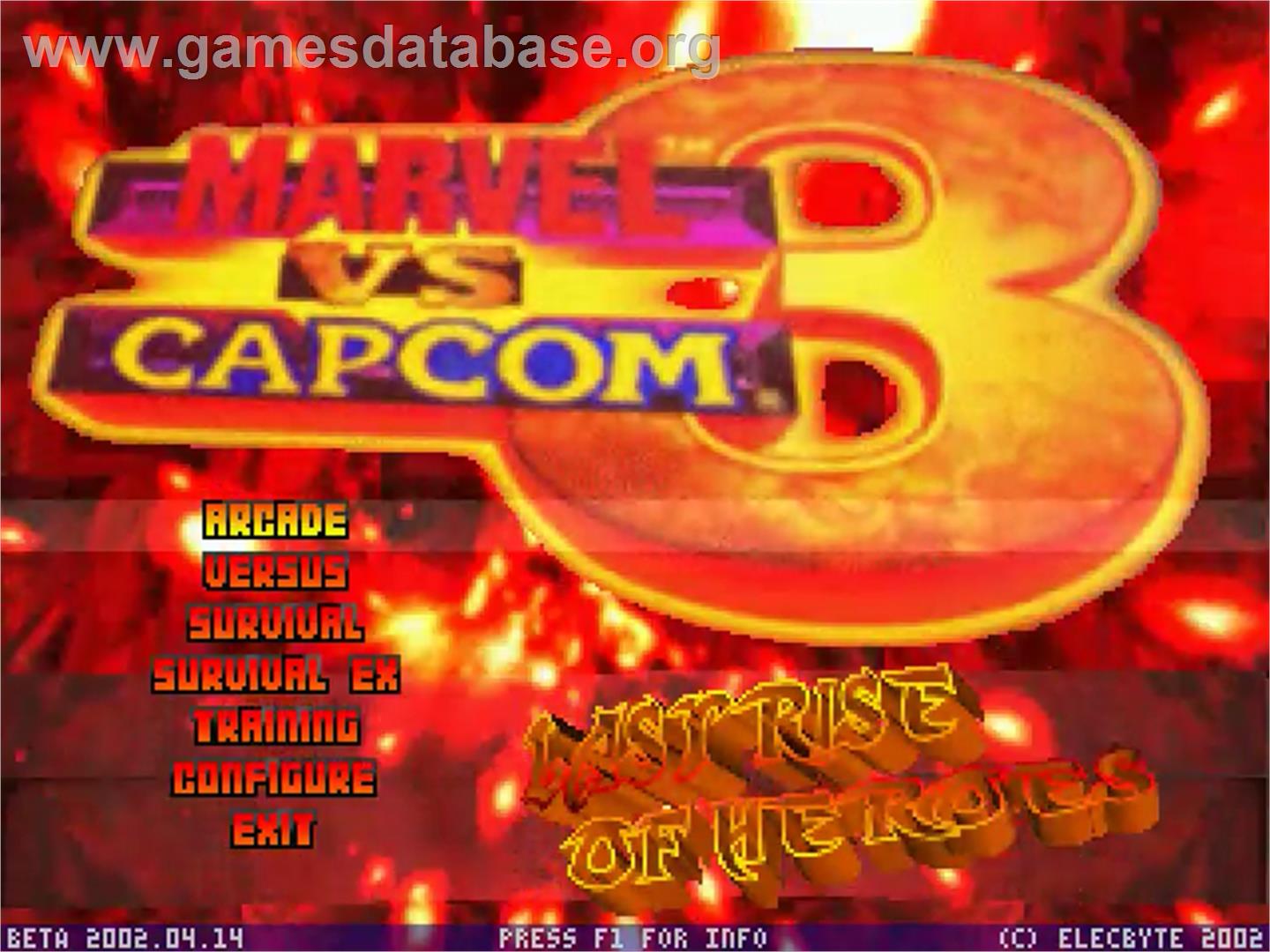 Marvel vs Capcom 3 - Last Rise of Heroes - MUGEN - Artwork - Title Screen