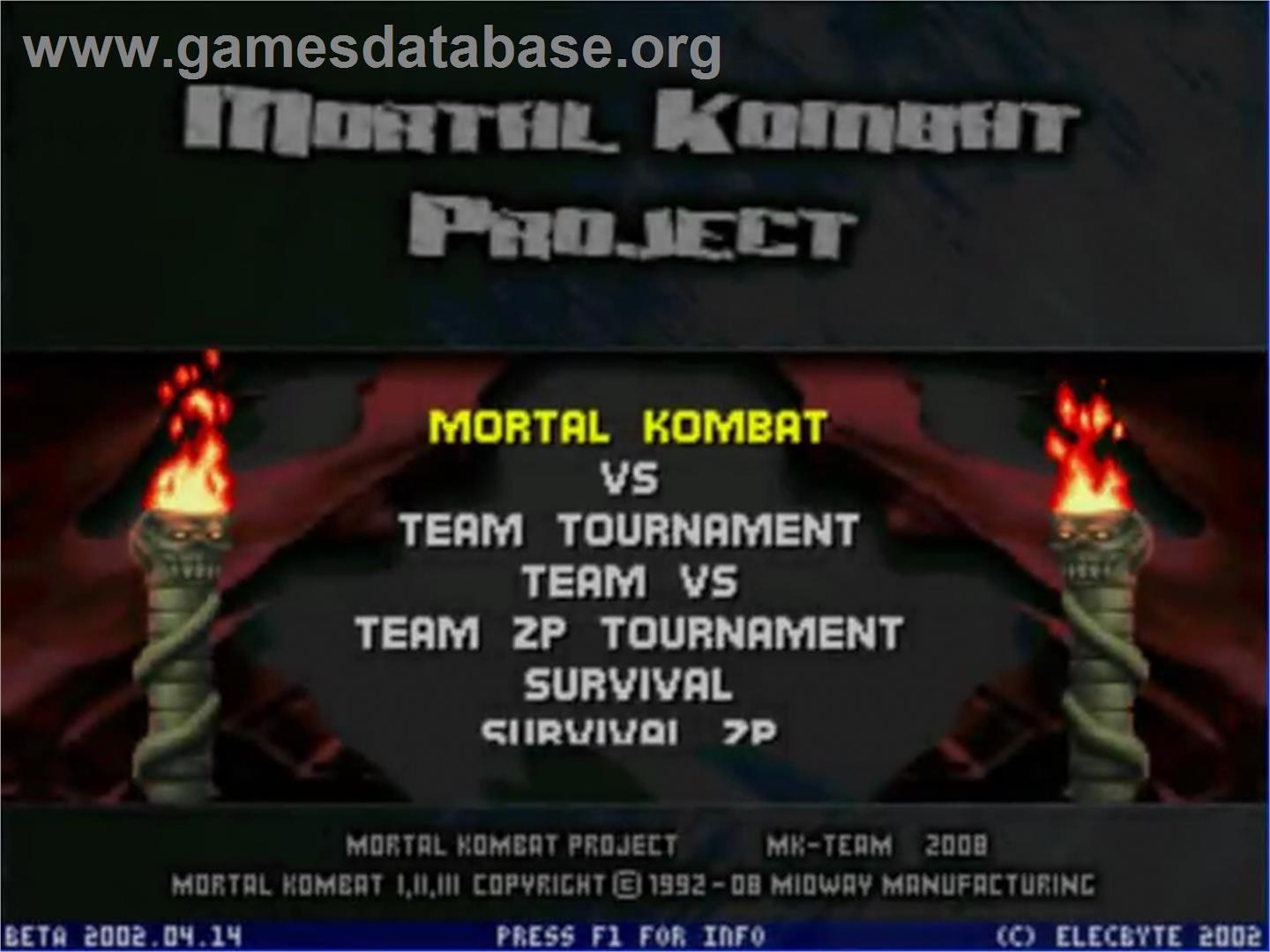 Mortal Kombat Project 4.8 - MUGEN - Artwork - Title Screen