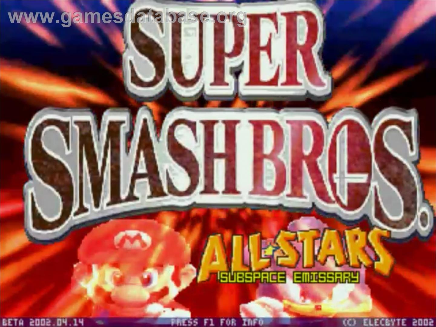 Super Smash Bros. Brawl All Stars - MUGEN - Artwork - Title Screen