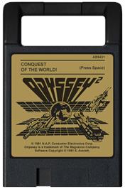 Cartridge artwork for Conquest of the World on the Magnavox Odyssey 2.