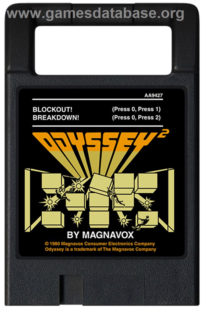 Blockout/Breakdown - Magnavox Odyssey 2 - Artwork - Cartridge