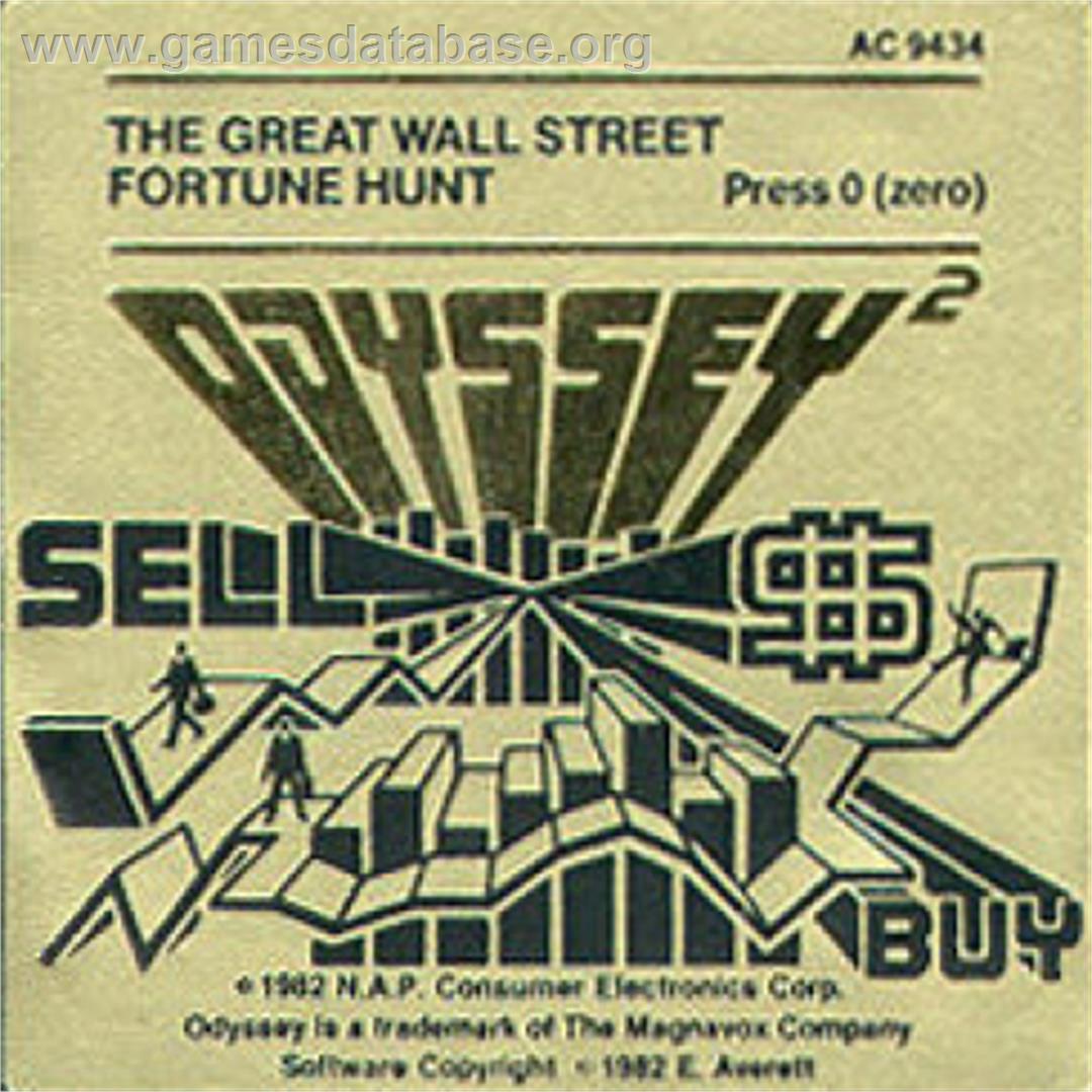 The Great Wall Street Fortune Hunt - Magnavox Odyssey 2 - Artwork - Cartridge Top