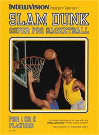 Box cover for Slam Dunk: Super Pro Basketball on the Mattel Intellivision.