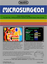 Box back cover for Microsurgeon on the Mattel Intellivision.