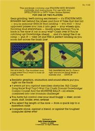Box back cover for Stadium Mud Buggies on the Mattel Intellivision.