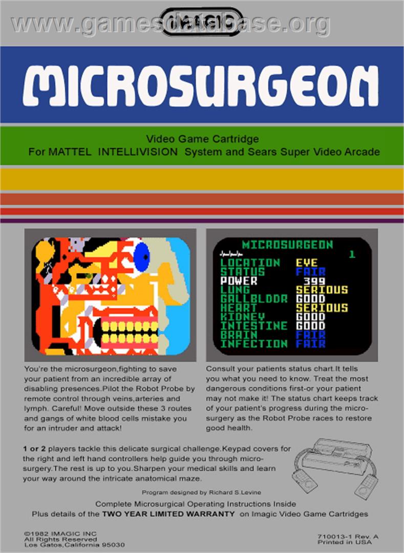 Microsurgeon - Mattel Intellivision - Artwork - Box Back