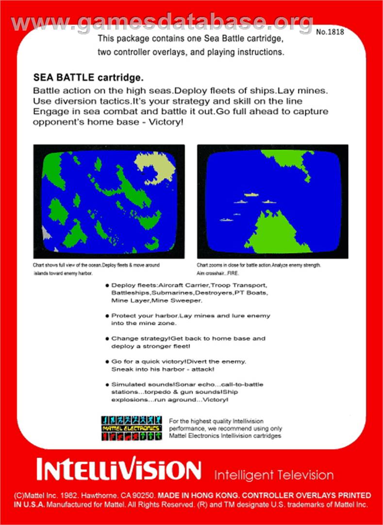 Sea Battle - Mattel Intellivision - Artwork - Box Back