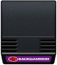 Cartridge artwork for ABPA Backgammon on the Mattel Intellivision.