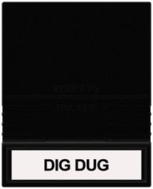 Cartridge artwork for Dig Dug on the Mattel Intellivision.