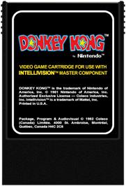 Cartridge artwork for Donkey Kong on the Mattel Intellivision.