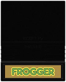 Cartridge artwork for Frogger on the Mattel Intellivision.