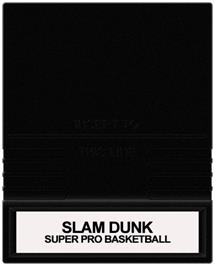 Cartridge artwork for Slam Dunk: Super Pro Basketball on the Mattel Intellivision.