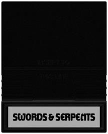 Cartridge artwork for Swords and Serpents on the Mattel Intellivision.