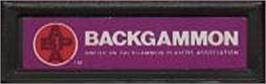 Top of cartridge artwork for ABPA Backgammon on the Mattel Intellivision.