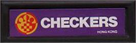 Top of cartridge artwork for Checkers on the Mattel Intellivision.