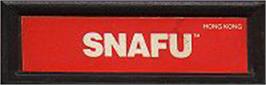 Top of cartridge artwork for Snafu on the Mattel Intellivision.