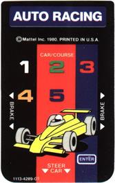 Overlay for Auto Racing on the Mattel Intellivision.