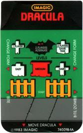 Overlay for Dracula on the Mattel Intellivision.