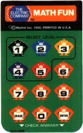 Overlay for Electric Company: Math Fun on the Mattel Intellivision.