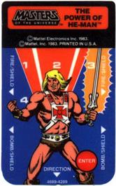 Overlay for Masters of the Universe: The Power of He-Man on the Mattel Intellivision.