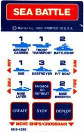 Overlay for Sea Battle on the Mattel Intellivision.