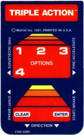 Overlay for Triple Action on the Mattel Intellivision.