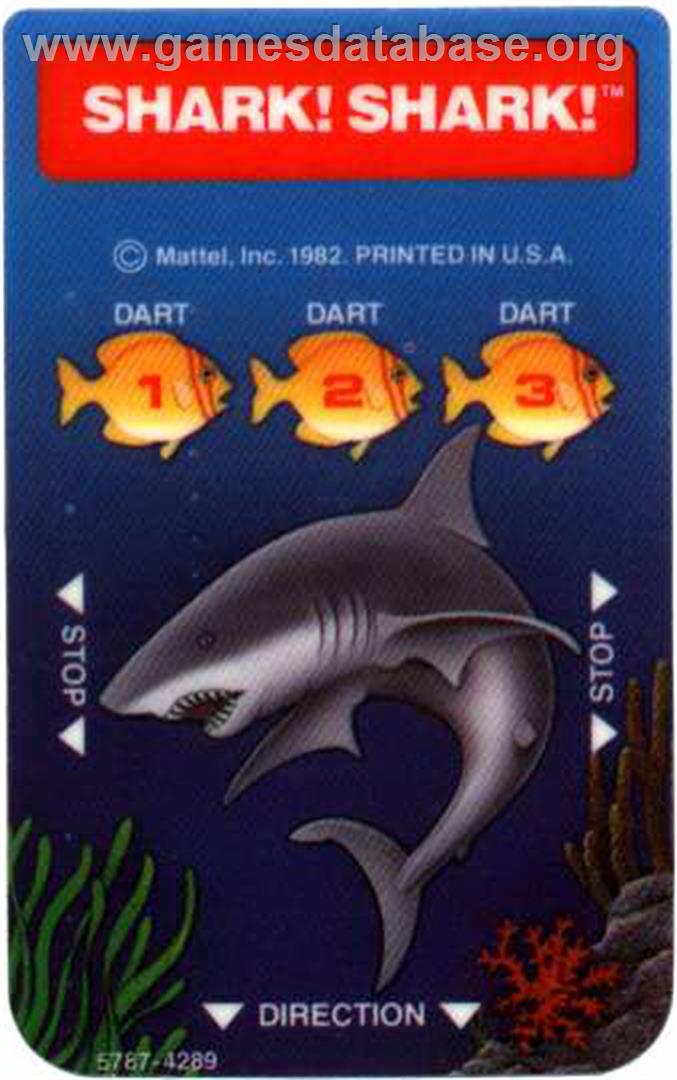 Shark! Shark - Mattel Intellivision - Artwork - Overlay