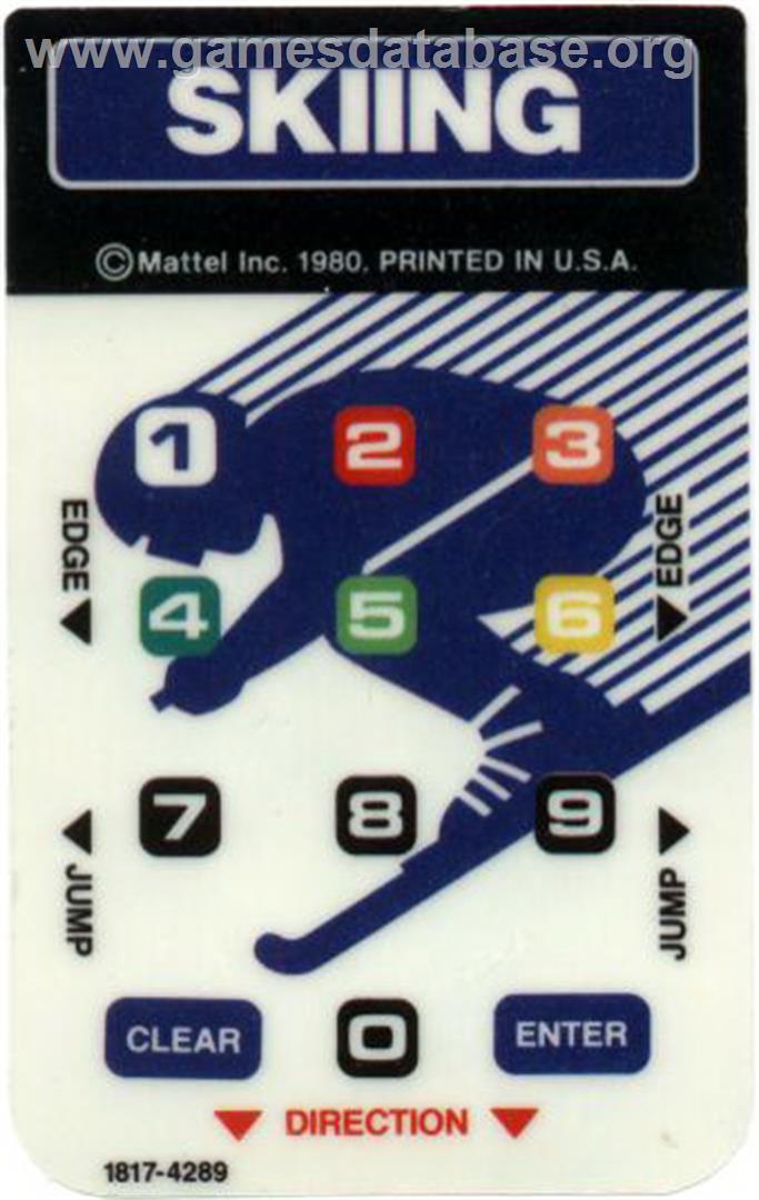U.S. Ski Team Skiing - Mattel Intellivision - Artwork - Overlay