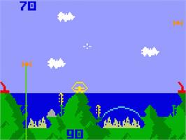 In game image of Atlantis on the Mattel Intellivision.