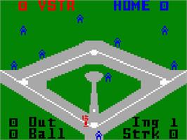 In game image of Baseball on the Mattel Intellivision.
