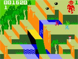 In game image of Congo Bongo on the Mattel Intellivision.