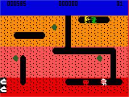 In game image of Dig Dug on the Mattel Intellivision.