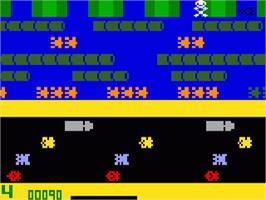 In game image of Frogger on the Mattel Intellivision.