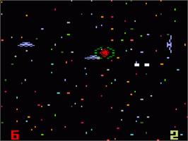 In game image of Space Battle on the Mattel Intellivision.