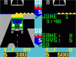 In game image of Truckin' on the Mattel Intellivision.