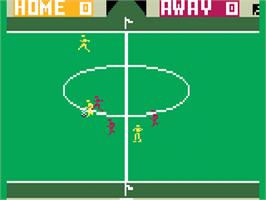 In game image of World Cup Soccer on the Mattel Intellivision.