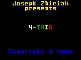 Title screen of 4-TRIS on the Mattel Intellivision.