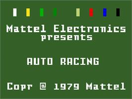 Title screen of Auto Racing on the Mattel Intellivision.