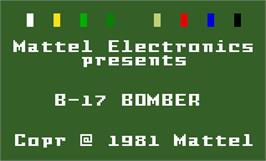 Title screen of B-17 Bomber on the Mattel Intellivision.