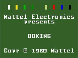 Title screen of Boxing on the Mattel Intellivision.