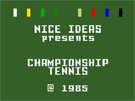Title screen of Championship Tennis on the Mattel Intellivision.