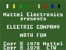 Title screen of Electric Company: Math Fun on the Mattel Intellivision.