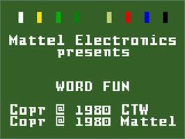 Title screen of Electric Company: Word Fun on the Mattel Intellivision.