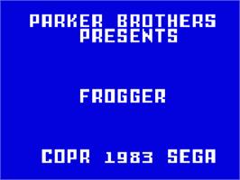 Title screen of Frogger on the Mattel Intellivision.