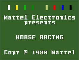 Title screen of Horse Racing on the Mattel Intellivision.