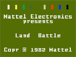 Title screen of Land Battle on the Mattel Intellivision.
